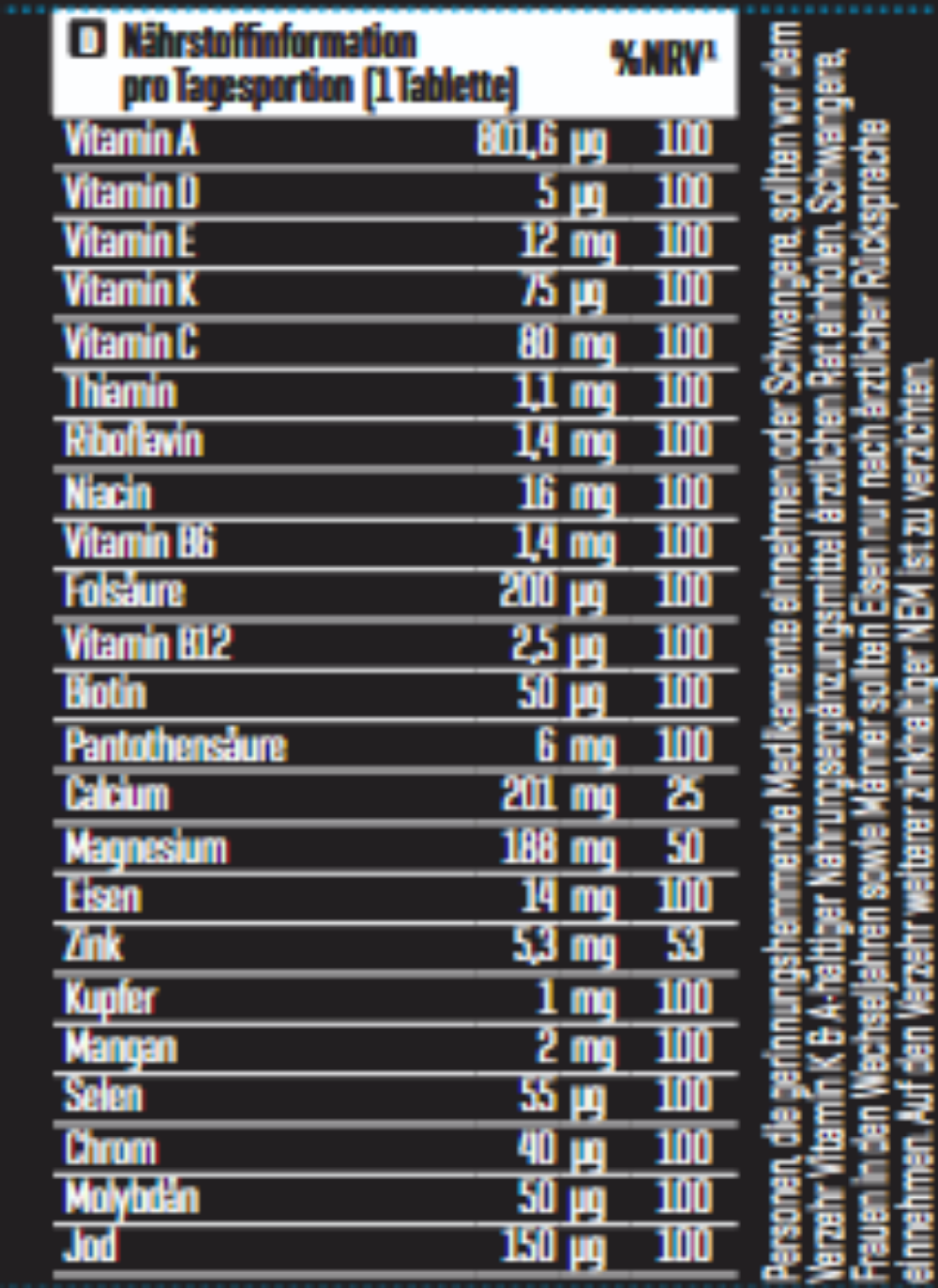 Multi Vitamins 100 Tabs